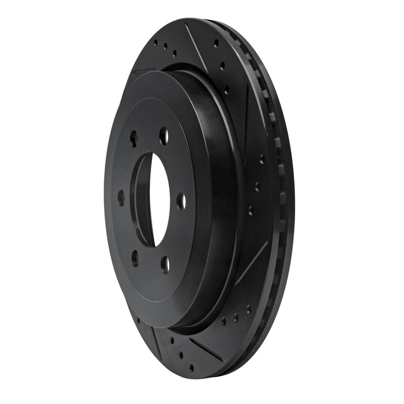R1 Concepts R1 07-17 Ford Expedition Rear Right Drilled & Slotted Black Brake Rotor