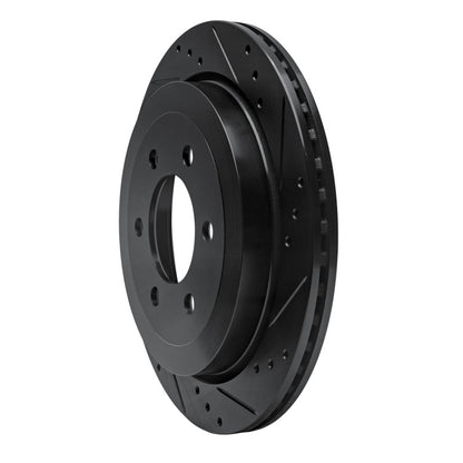 R1 Concepts R1 07-17 Ford Expedition Rear Right Drilled & Slotted Black Brake Rotor