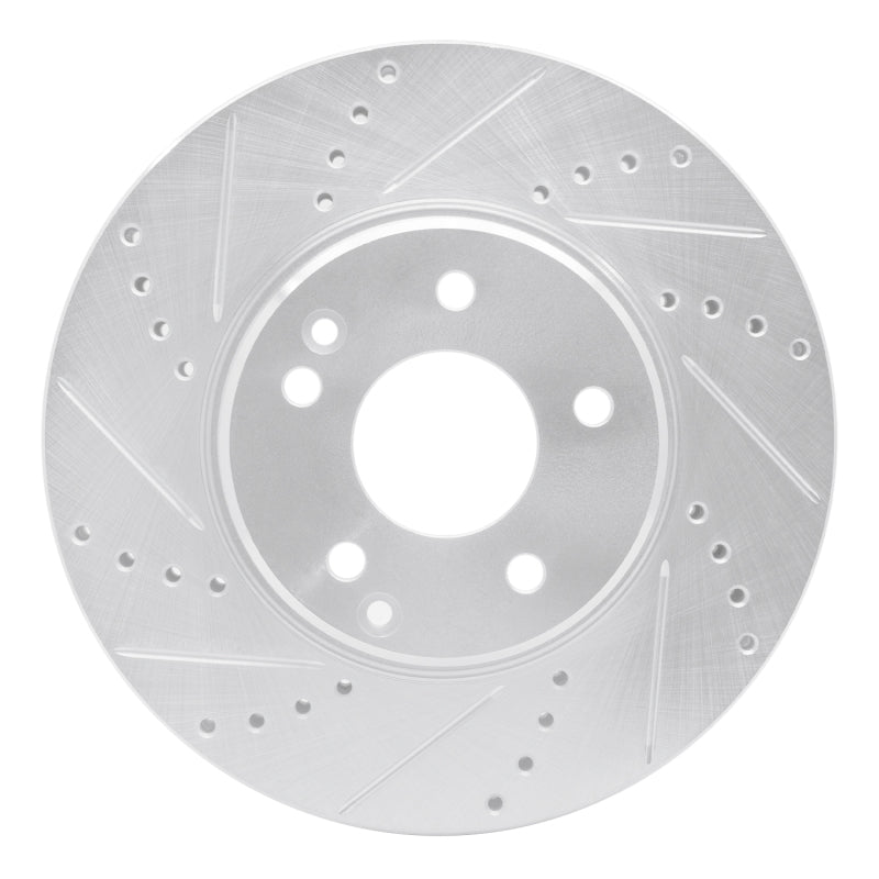 R1 Concepts R1 96-11 Chrysler Crossfire Front Left Drilled & Slotted Silver Brake Rotor