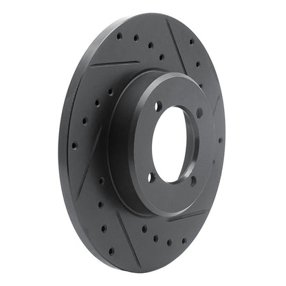 R1 Concepts R1 72-82 Toyota CORONA Front Right Drilled & Slotted Black Brake Rotor