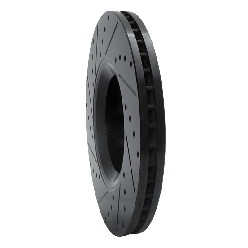 R1 Concepts R1 05-11 Audi A6 (USA/Canada) Front Right Drilled & Slotted Black Brake Rotor