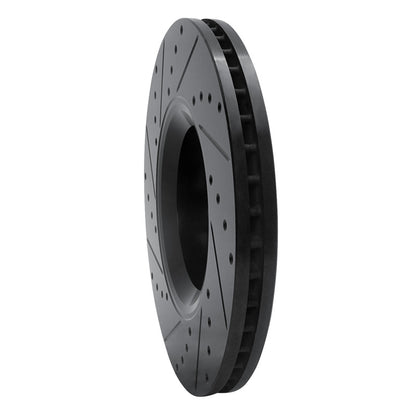 R1 Concepts R1 05-11 Audi A6 (USA/Canada) Front Right Drilled & Slotted Black Brake Rotor