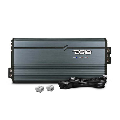 DS18 1-Channel Amp Class D Full-Range Monoblock 5000 Watts RMS/1ohm DPIV1/0 Terminals Incl Titanium