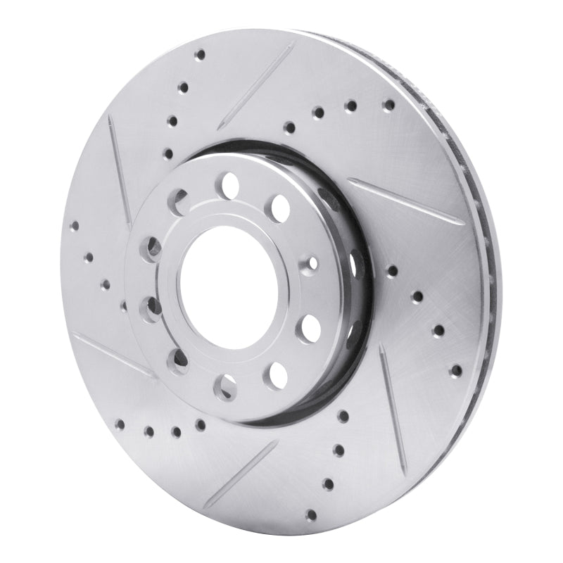 R1 Concepts R1 92-95 Volkswagen EuroVan Front Left Drilled & Slotted Silver Brake Rotor