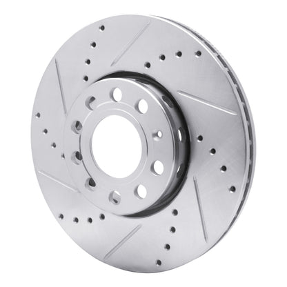 R1 Concepts R1 92-95 Volkswagen EuroVan Front Left Drilled & Slotted Silver Brake Rotor