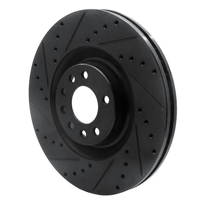R1 Concepts R1 08-11 Saab 9-3 Front Left Drilled & Slotted Black Brake Rotor