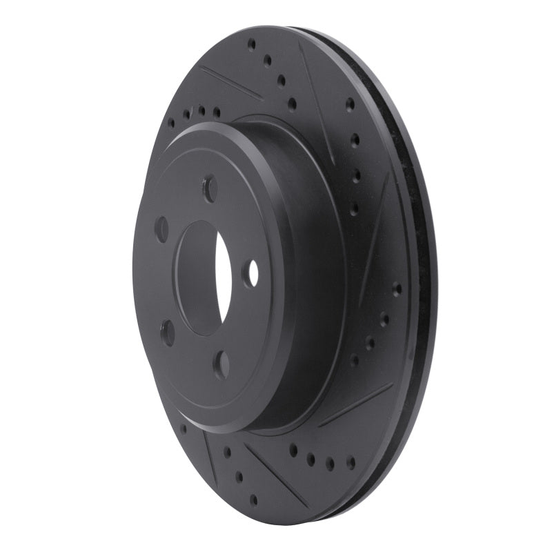 R1 Concepts R1 05-23 Chrysler 300 Rear Right Drilled & Slotted Black Brake Rotor
