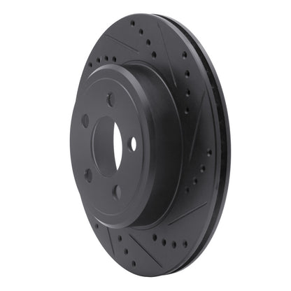 R1 Concepts R1 05-23 Chrysler 300 Rear Right Drilled & Slotted Black Brake Rotor