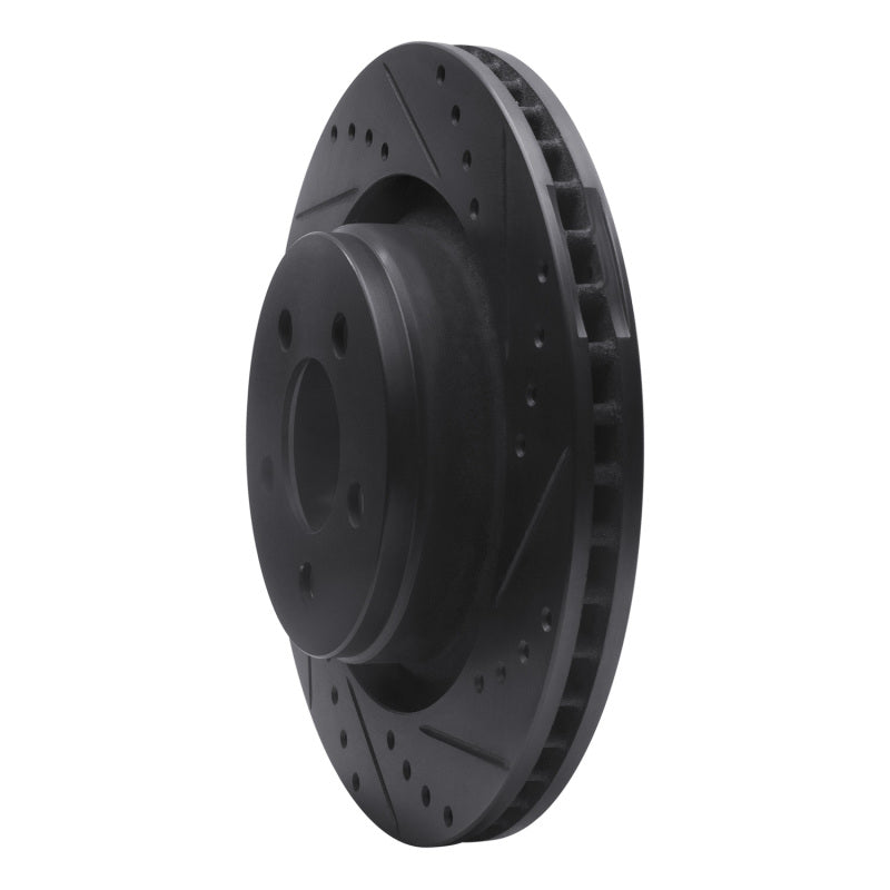 R1 Concepts R1 11-12 Jeep Liberty Front Right Drilled & Slotted Black Brake Rotor