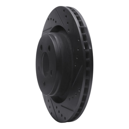 R1 Concepts R1 11-12 Jeep Liberty Front Right Drilled & Slotted Black Brake Rotor