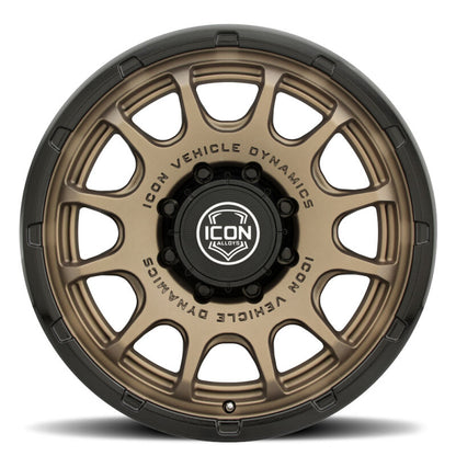 ICON Alloys Rancho 20x9 / 8x170 / 6mm / 5.25in BS Satin Bronze w/ Gloss Black Lip Wheel