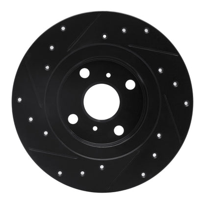 R1 Concepts R1 87-89 Toyota MR2 Rear Right Drilled & Slotted Black Brake Rotor