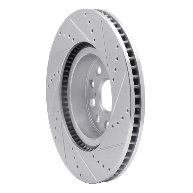 R1 Concepts R1 07-23 Lexus LS460 Front Left Drilled & Slotted Silver Brake Rotor