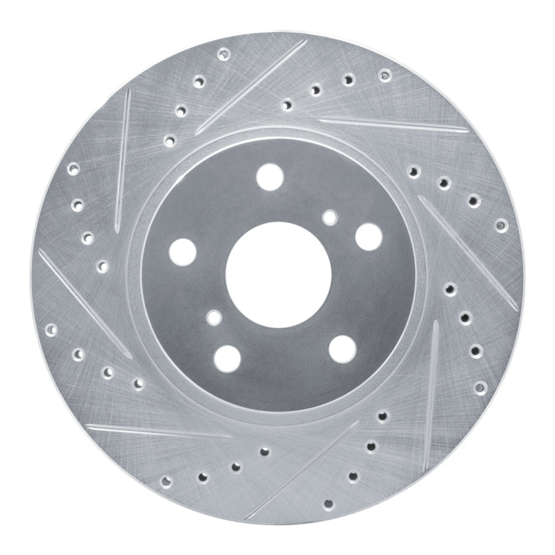 R1 Concepts R1 86-92 Toyota Supra Front Left Drilled & Slotted Silver Brake Rotor
