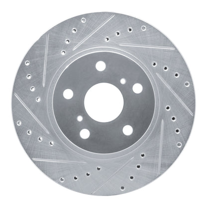 R1 Concepts R1 86-92 Toyota Supra Front Left Drilled & Slotted Silver Brake Rotor