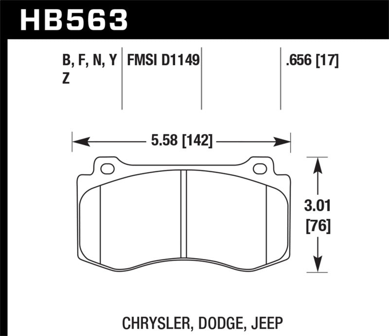 Hawk Performance Hawk 06-07 Dodge Magnum SRT8 / 06-09 Challenger SRT8 / 05-07/09 Chrysler 300 C SRT8 HP Plus Street F
