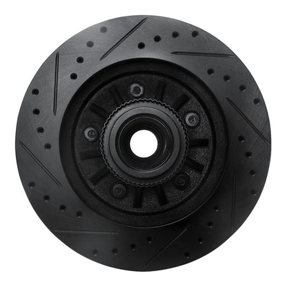 R1 Concepts R1 97-00 Ford Expedition Front Right Drilled & Slotted Black Brake Rotor