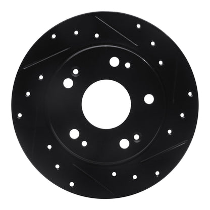 R1 Concepts R1 03-08 Acura TSX Rear Right Drilled & Slotted Black Brake Rotor