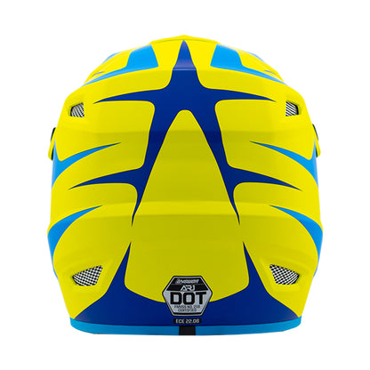 Answer 26 AR1 Mototown Helmet Matte Hyper Acid/Cyan/Dark Blue Youth  - Large