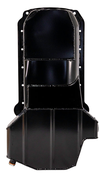 Moroso 80-85 Chevrolet SBC (w/Passenger Side Dipstick) Wet Sump 5.5qt 7.5in Steel Oil Pan - Black