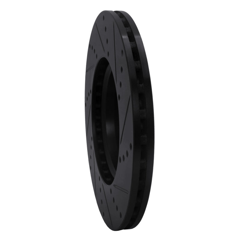 R1 Concepts R1 08-25 Audi A4 (Mexico) Front Left Drilled & Slotted Black Brake Rotor