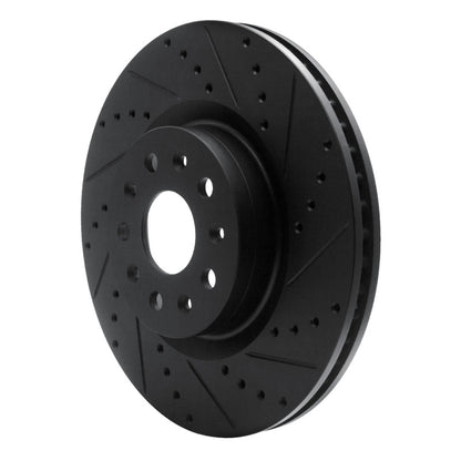 R1 Concepts R1 14-25 Cadillac CT6 Front Right Drilled & Slotted Black Brake Rotor