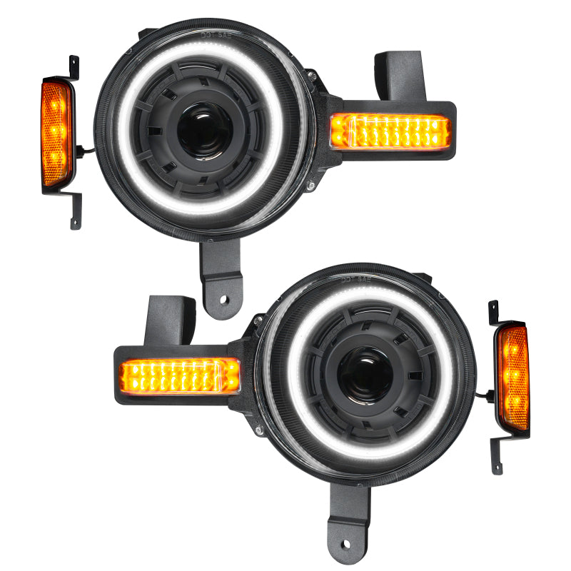 ORACLE Lighting Oracle 2021+ Ford Bronco Oculus Bi-LED Projector Headlights - Amber/White Switchback