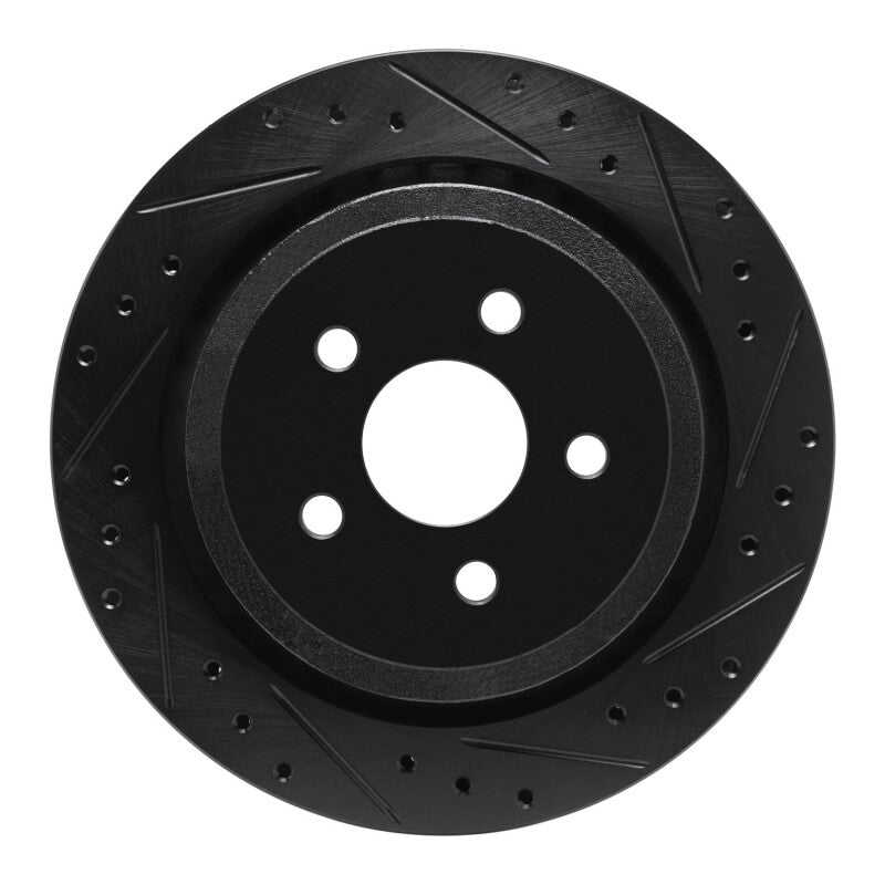 R1 Concepts R1 89-95 Chrysler LeBaron Rear Right Drilled & Slotted Black Brake Rotor