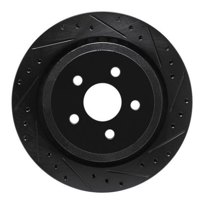 R1 Concepts R1 89-95 Chrysler LeBaron Rear Right Drilled & Slotted Black Brake Rotor
