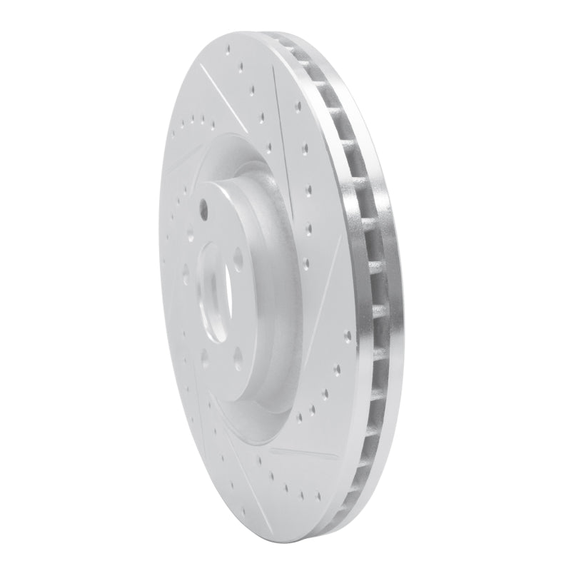 R1 Concepts R1 04-09 Audi S4 Front Right Drilled & Slotted Silver Brake Rotor