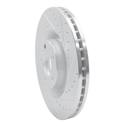 R1 Concepts R1 04-09 Audi S4 Front Right Drilled & Slotted Silver Brake Rotor