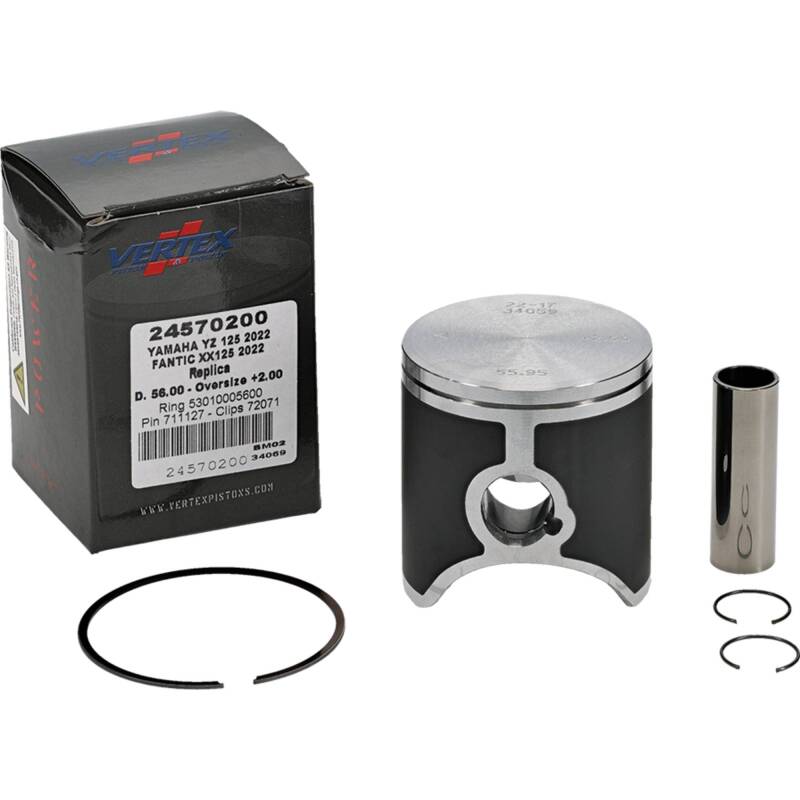 Vertex Pistons Vertex Piston 2023 Fantic Motor XE 125 125cc +2.00mm Oversized Cast Replica Piston Kit