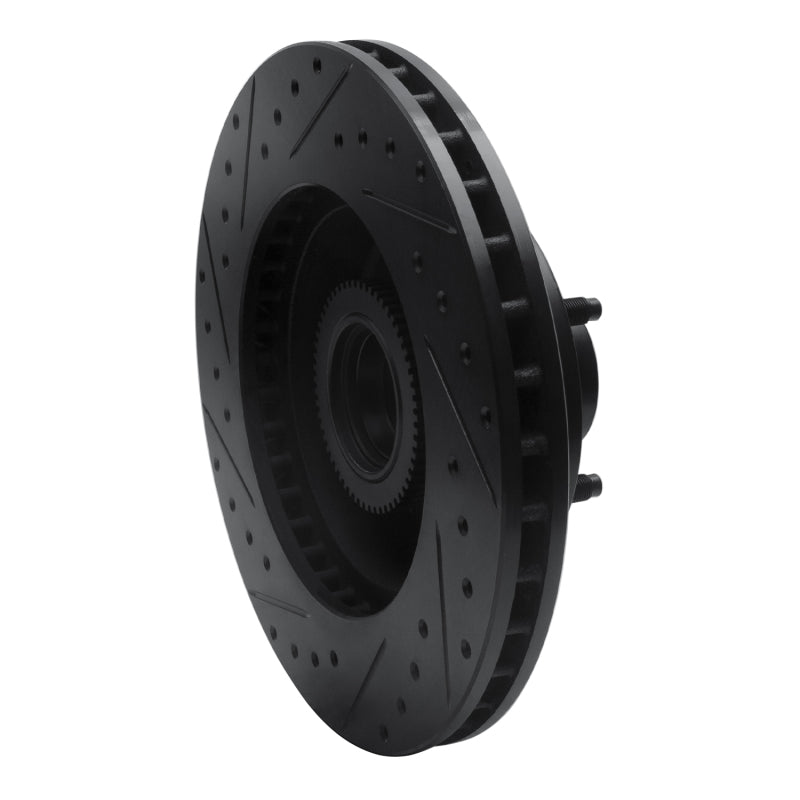 R1 Concepts R1 03-03 Dodge Ram 1500 Van Front Right Drilled & Slotted Black Brake Rotor