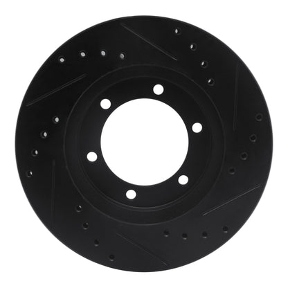 R1 Concepts R1 98-15 Nissan Frontier Front Left Drilled & Slotted Black Brake Rotor