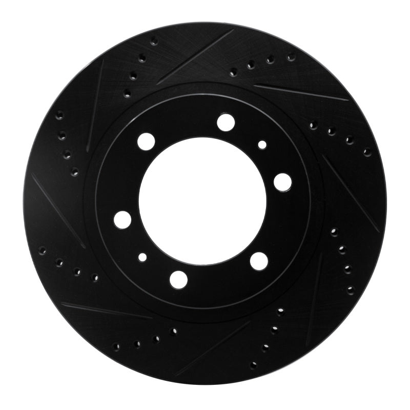 R1 Concepts R1 03-23 Toyota Tacoma Front Left Drilled & Slotted Black Brake Rotor