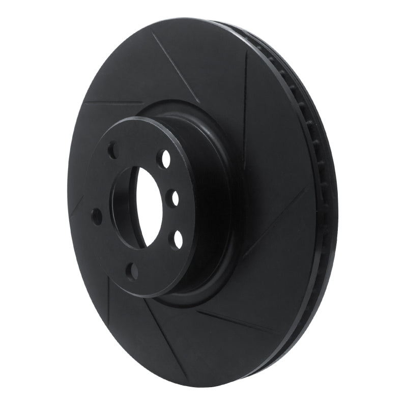 R1 Concepts R1 16-18 BMW X4 Left Front Slotted Black Brake Rotor