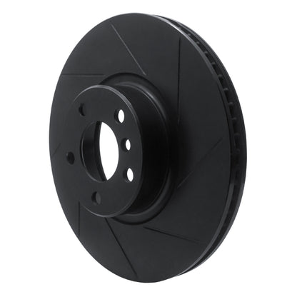 R1 Concepts R1 16-18 BMW X4 Left Front Slotted Black Brake Rotor