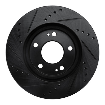 R1 Concepts R1 00-24 Chrysler SEBRING Front Right Drilled & Slotted Black Brake Rotor