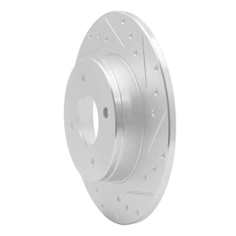 R1 Concepts R1 84-85 Nissan 300ZX Rear Right Drilled & Slotted Silver Brake Rotor
