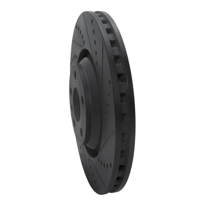 R1 Concepts R1 08-11 Audi TTS Quattro Front Right Drilled & Slotted Black Brake Rotor