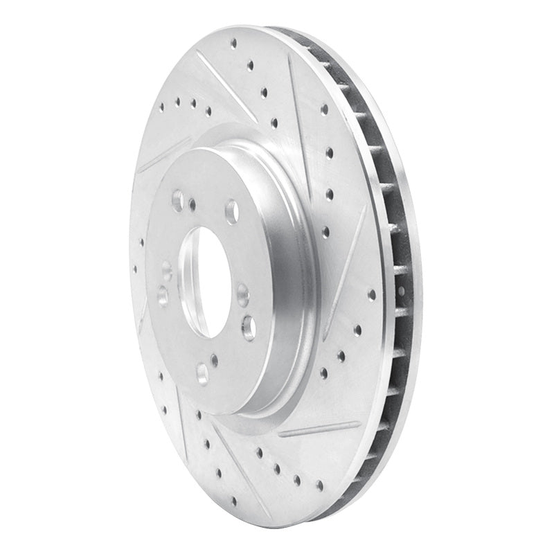 R1 Concepts R1 05-12 Acura RL Front Right Drilled & Slotted Silver Brake Rotor