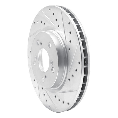 R1 Concepts R1 05-12 Acura RL Front Right Drilled & Slotted Silver Brake Rotor