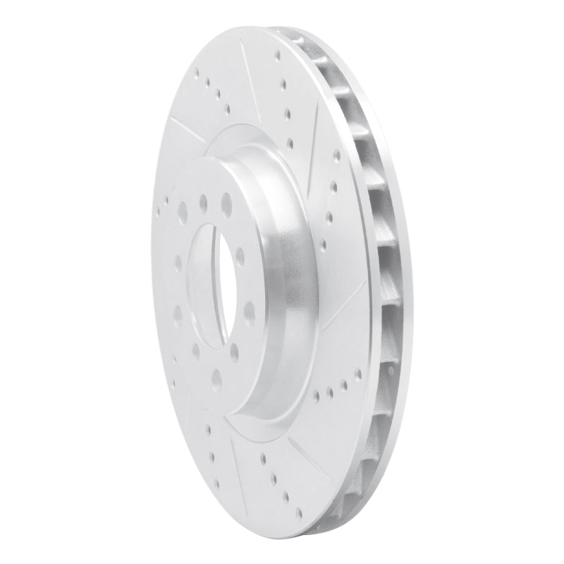 R1 Concepts R1 01-06 BMW M3 Left Front Drilled & Slotted Silver Brake Rotor