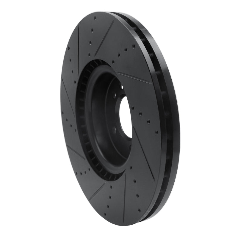 R1 Concepts R1 18-25 Land Rover Range Rover Front Right Drilled & Slotted Black Brake Rotor