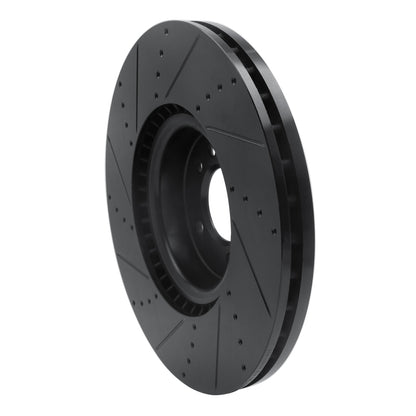 R1 Concepts R1 18-25 Land Rover Range Rover Front Right Drilled & Slotted Black Brake Rotor