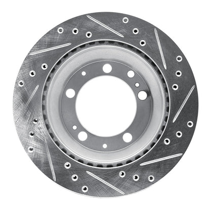 R1 Concepts R1 87-89 Porsche 944 Except Turbo Rear Left Drilled & Slotted Silver Brake Rotor