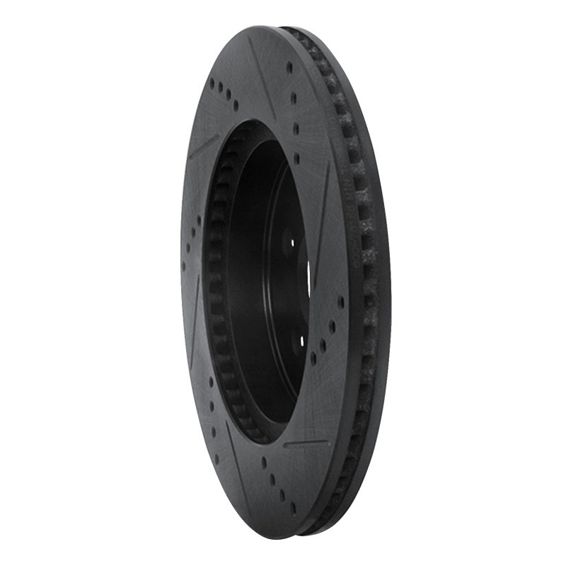 R1 Concepts R1 19-25 Toyota Corolla (US/Canada) Front Left Drilled & Slotted Black Brake Rotor