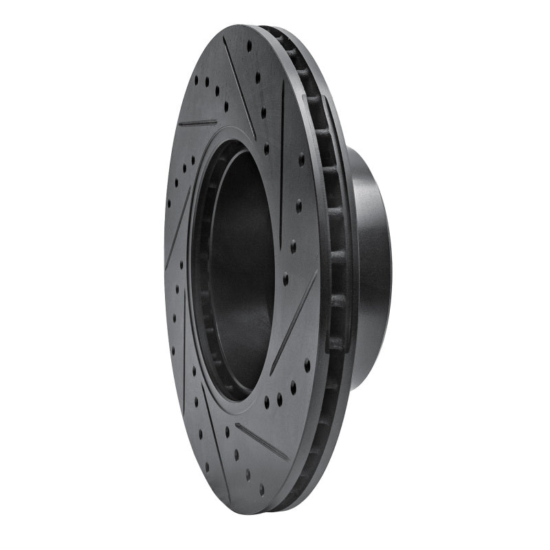 R1 Concepts R1 89-95 BMW 530I Front Left Drilled & Slotted Black Brake Rotor