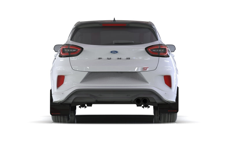 Rally Armor 20-25 Ford Puma ST Black Mud Flap w/White Logo