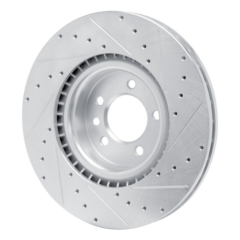 R1 Concepts R1 18-24 Land Rover Discovery Front Right Drilled & Slotted Silver Brake Rotor